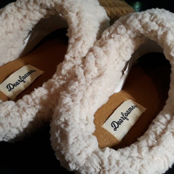 New Dearfoams Brown Slippers Size 6 - Picture 6 of 10